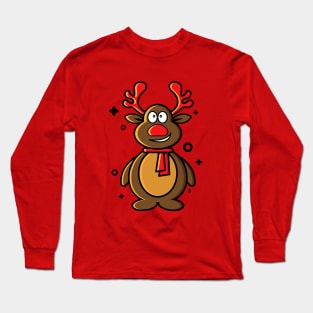 Cute Rudolf on Christmas Long Sleeve T-Shirt